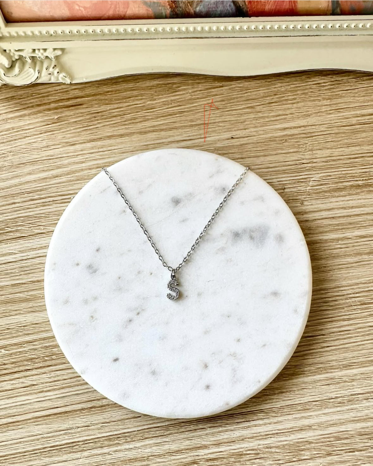 Micro Pave Initial Charm Necklace