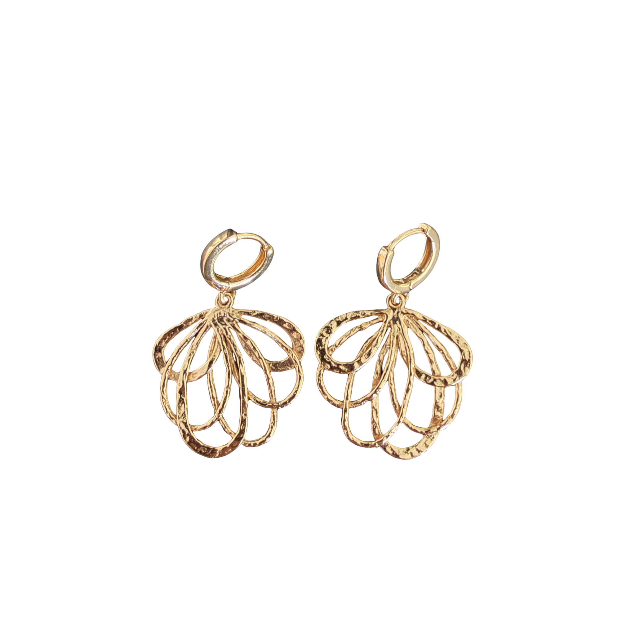Textured Petal Drop Earrings
